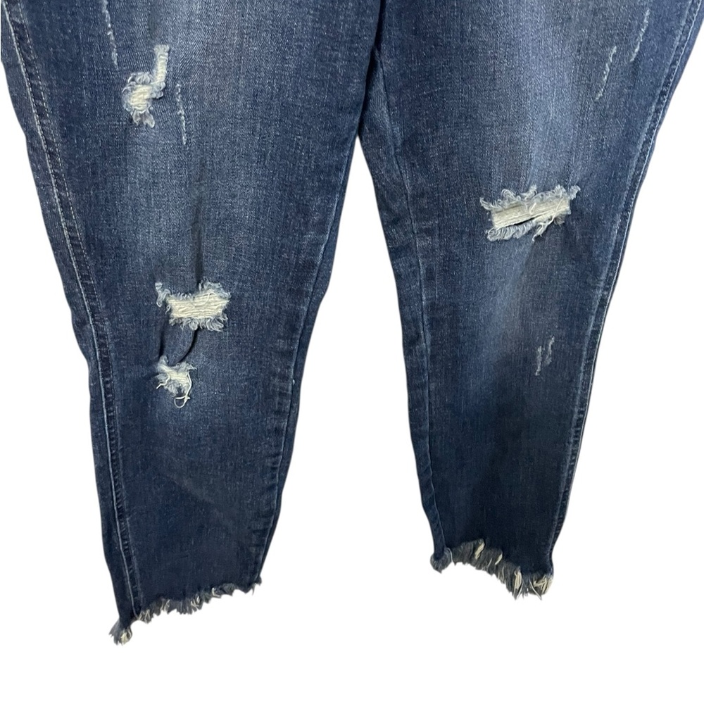 Kancan Destroyed Jeans KC8553D Dark Distressed Women’s size 7/27 frayed hem - Picture 7 of 16